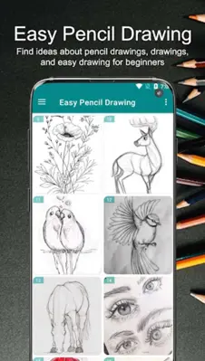 300+ Easy Pencil Drawing android App screenshot 0