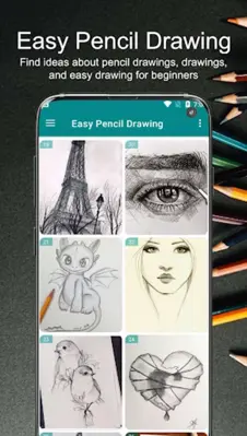 300+ Easy Pencil Drawing android App screenshot 1