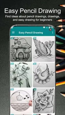 300+ Easy Pencil Drawing android App screenshot 3